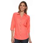 Women's Croft & Barrow&reg; Knit-to-fit Shirt, Size: Medium, Orange Oth