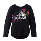 Girls 4-6x Adidas Logo Long-sleeved Tee, Size: 6x, Black
