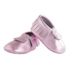 Baby Girl Itzy Ritzy Moc Happens Pink Champagne Moccasin Crib Shoes, Size: 12-18month, Multicolor