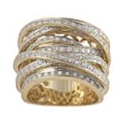 10k Gold 1 1/2-ct. T.w. Round-cut Diamond Crisscross Ring, Women's, Size: 8, White