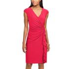 Women's Chaps Ruffled Sheath Dress, Size: Large, Red