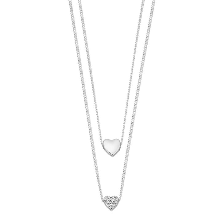 Lc Lauren Conrad Layered Heart Necklace, Women's, Silver