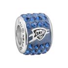 Logoart Oklahoma City Thunder Sterling Silver Crystal Logo Bead - Made With Swarovski Crystals, Women's, Blue