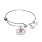 Love This Life Crystal Butterfly Charm Bangle Bracelet, Women's, Grey