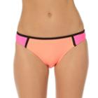 In Mocean Beach Riot Colorblock Bikini Bottoms, Size: Small, Med Orange