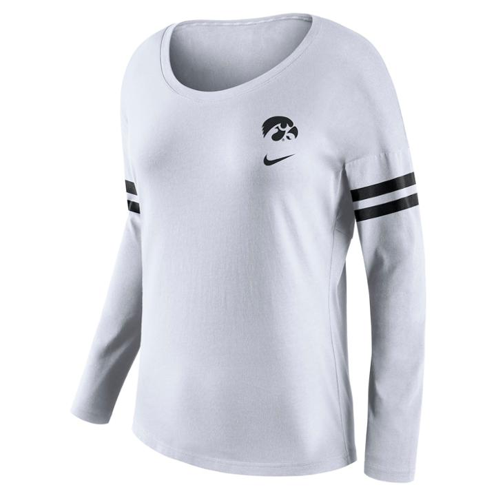 Women's Nike Iowa Hawkeyes Tailgate Long-sleeve Tee, Size: Xxl, White