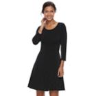 Women's Apt. 9&reg; Pleated Fit & Flare Dress, Size: Xxl, Black