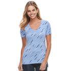 Women's Apt. 9&reg; V-neck High-low Hem Tee, Size: Xl, Light Blue