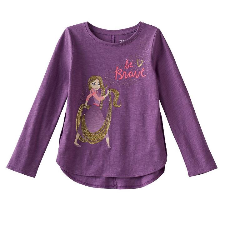 Disney's Tangled Rapunzel Girls 4-10 Glittery Graphic Tee By Jumping Beans&reg;, Size: 4, Med Purple