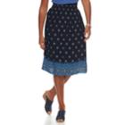 Women's Croft & Barrow Smocked Challis Midi Skirt, Size: Large, Blue