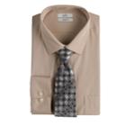 Big & Tall Croft & Barrow&reg; Regular-fit Stretch-collar Dress Shirt And Patterned Tie Boxed Set, Men's, Size: 19 34/5b, Med Brown