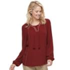 Women's Sonoma Goods For Life&trade; Gauze Peasant Top, Size: Small, Pink