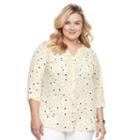 Plus Size Croft & Barrow&reg; Crepe Button-down Shirt, Women's, Size: 3xl, Med Yellow
