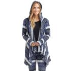 Women's Cuddl Duds Fleece Hooded Wrap Cardigan, Size: L-xl, Light Blue