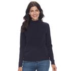 Petite Napa Valley Mockneck Sweater, Women's, Size: Xl Petite, Blue (navy)