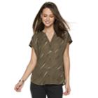 Women's Apt. 9&reg; Button Front Dolman Top, Size: Xxl, Dark Green