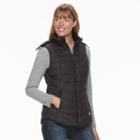 Women's Tek Gear Hooded Puffer Vest, Size: Large, Black