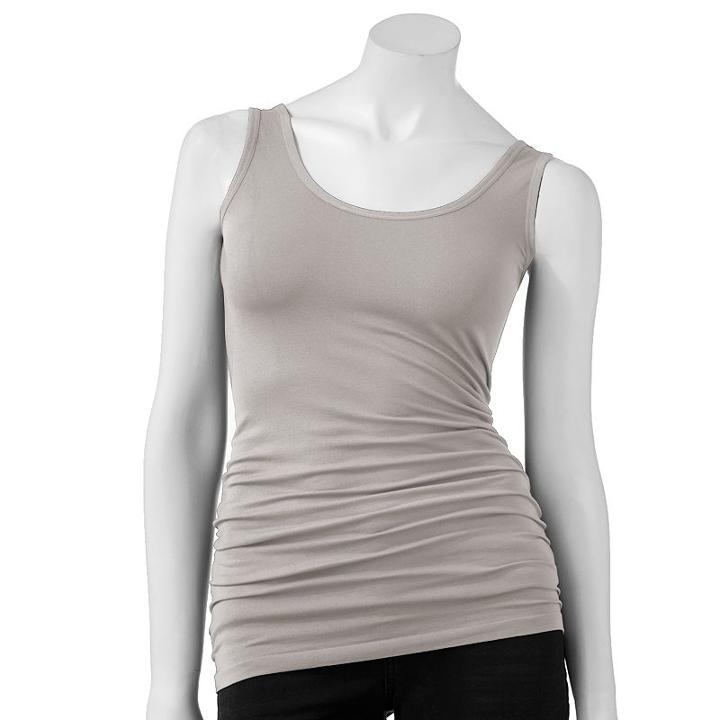 Women's Rock & Republic&reg; Seamless Tank, Size: Xs, Med Grey