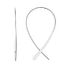 Sterling Silver Curved Wire Threader Earrings, Adult Unisex, Grey