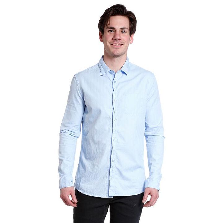 Men's Excelled Solid Button-down Shirt, Size: Xl, Blue