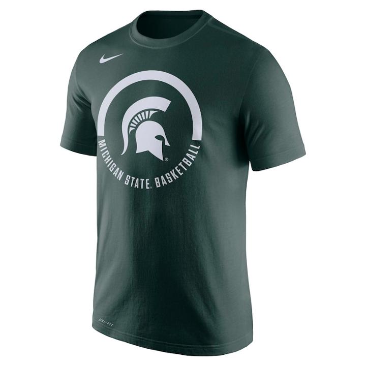 Men's Nike Michigan State Spartans Basketball Tee, Size: Xxl, Green