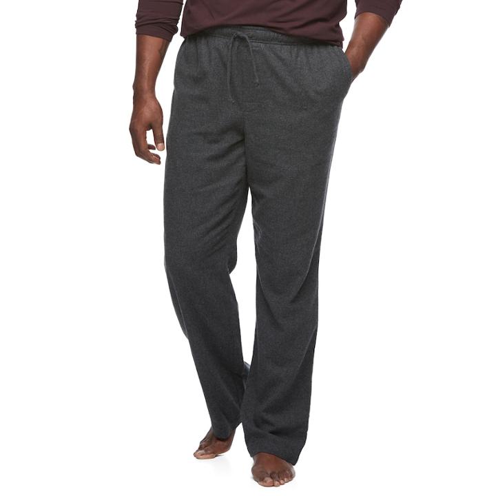 Big & Tall Croft & Barrow&reg; Plaid Flannel Lounge Pants, Men's, Size: Xl Tall, Dark Grey