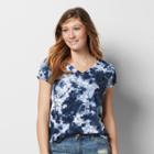 Women's Sonoma Goods For Life&trade; Embroidered Tie-dye Tee, Size: Xxl, Dark Blue