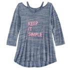 Girls 7-16 & Plus Size So&reg; 3/4-sleeve Strappy Swing Top, Size: 10, Blue