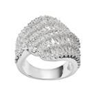 Sophie Miller Sterling Silver Cubic Zirconia Wrap Ring, Women's, Size: 9, White
