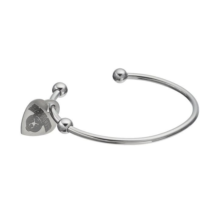 Fiora Stainless Steel Baylor Bears Charm Cuff Bracelet, Women's, Size: 7.5, Grey