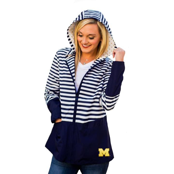 Women's Gameday Couture Michigan Wolverines Striped Jacket, Size: Small, Blue (navy)