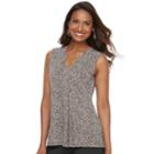 Petite Dana Buchman Pleated V-neck Tank, Women's, Size: Xl Petite, Med Beige
