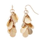 Lc Lauren Conrad Nickel Free Cluster Textured Teardrop Earrings, Women's, Gold