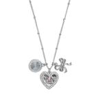 Charming Inspirations Mom Love Heart & Bow Charm Necklace, Women's, White