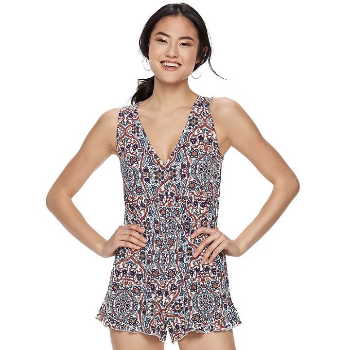 Juniors' Joe B Lace Back Romper, Girl's, Size: Xl, White Oth