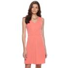 Women's Dana Buchman Shirred Fit & Flare Dress, Size: Small, Lt Orange