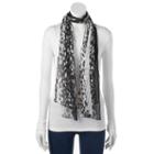 Apt. 9&reg; Pleated Leopard-print Wrap Scarf, Women's, Natural