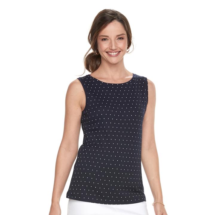 Women's Croft & Barrow&reg; Essential Tank, Size: Xxl, Dark Blue