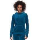 Women's Tek Gear&reg; Velour Hoodie, Size: Medium, Turquoise/blue (turq/aqua)