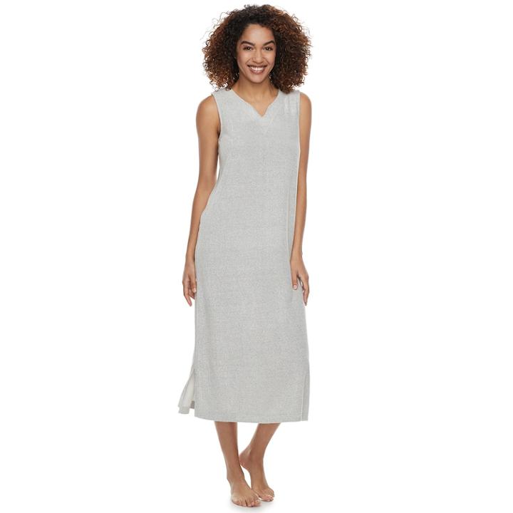 Women's Sonoma Goods For Life&trade; French Terry Lounge Dress, Size: Medium, Light Grey