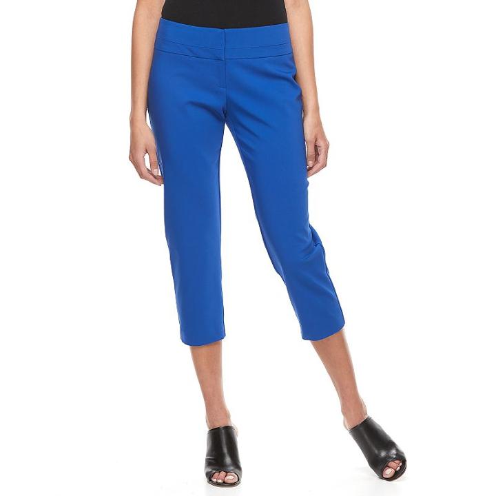 Women's Apt. 9&reg; Torie Curvy Dress Capris, Size: 4, Blue