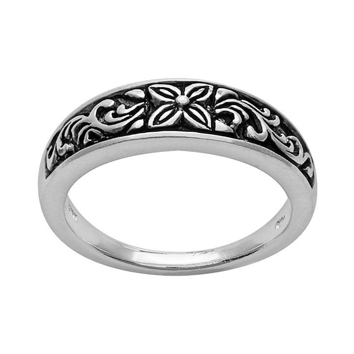 Silver Plated Flower Ring, Women's, Size: 7
