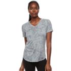 Women's Tek Gear&reg; Easy Burnout V-neck Yoga Tee, Size: Xs, Dark Grey