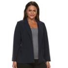 Plus Size Briggs Bi-stretch Solid Jacket, Women's, Size: 2xl, Blue (navy)