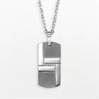 Axl By Triton Titanium 1/10-ct. Diamond Dog Tag - Men, Size: 24, Grey