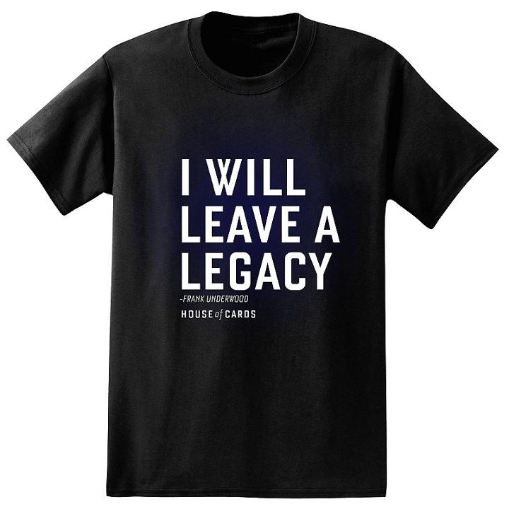 Big & Tall House Of Cards Frank Underwood I Will Leave A Legacy Tee, Men's, Size: 3xl, Black