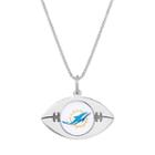 Sterling Silver Miami Dolphins Football Pendant Necklace, Women's, Size: 24, Grey