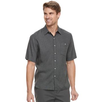 Men's Batik Bay Casual Button-down Shirt, Size: Medium, Black