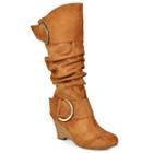 Journee Collection Irene Women's Wedge Boots, Girl's, Size: Medium (7), Brown