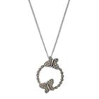 Tori Hill Sterling Silver Marcasite Butterfly Pendant Necklace, Women's, Size: 18, Grey